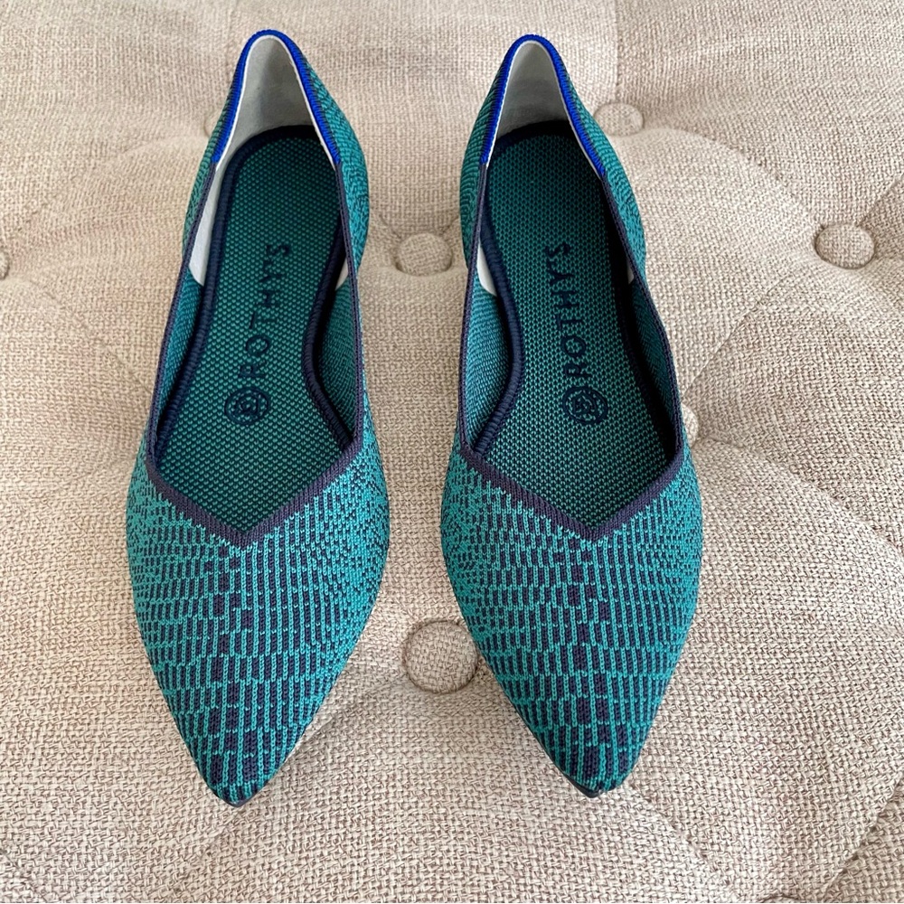 Rothy’s Spruce Python The Point Flat Size 8 - image 6